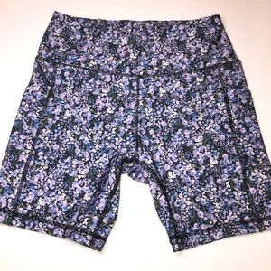 Ebb & Flow Women's Bike Shorts, Purple Floral, Large, Like New, Pet/smoke free